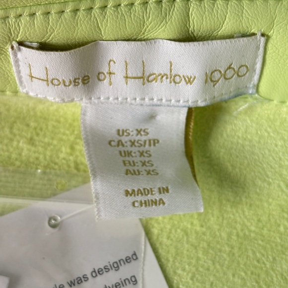 NWT - House of Harlow Acid Green Vegan Leather Dress - Picture 4 of 6